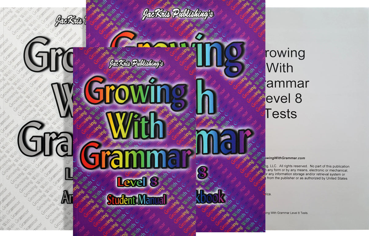 Growing With Grammar, Level 8, Complete Set – JacKris Publishing